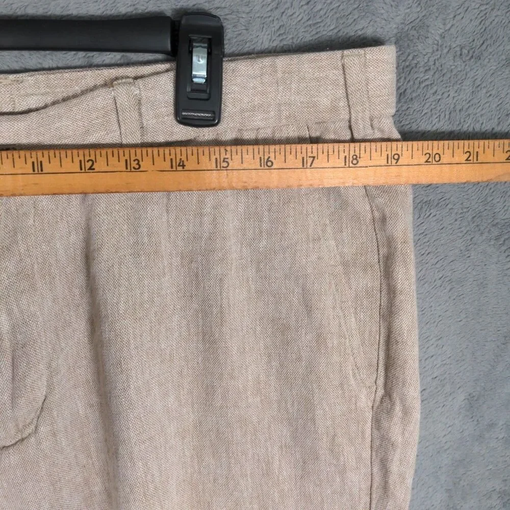 Banana Republic Linen Blend Pants Size 38x32 Athletic Fit Khaki Old Money